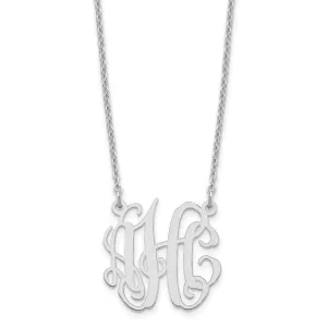 Circular Shaped Monogram Plate Pendant Necklace - Sterling Silver