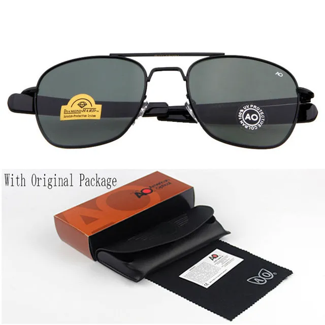 Fashion Sunglasses Men American Army Military Brand Designer AO Sun Glasses For Male Optical Glass Lens Oculos de sol RS263