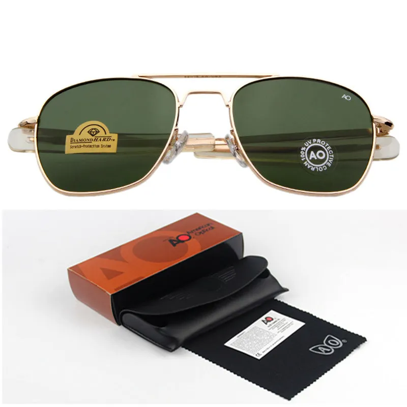 Fashion Sunglasses Men American Army Military Brand Designer AO Sun Glasses For Male Optical Glass Lens Oculos de sol RS263