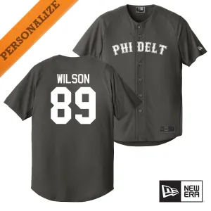 Phi Delt Personalized New Era Graphite Baseball Jersey