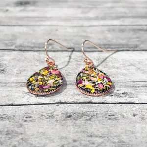 Remembrance Teardrop-Shaped Earrings using Flower Petals