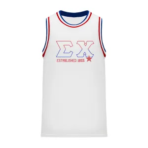 Sigma Chi Retro Block Basketball Jersey