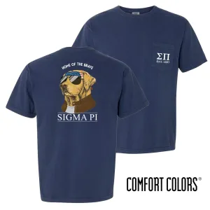 Sigma Pi Comfort Colors Short Sleeve Navy Patriot Retriever Tee