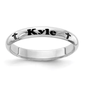 Stackable Expressions Personalized Engraved Name with Cross Ring