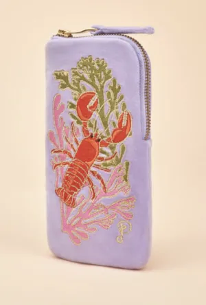 Velvet Sunglasses Pouch - Lobster Buddies - Lavender